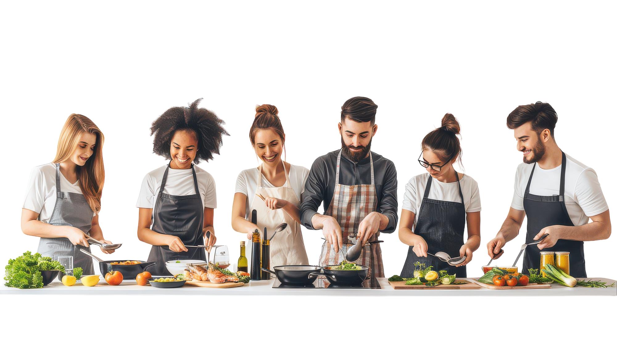 Workshop in cucina con partecipanti